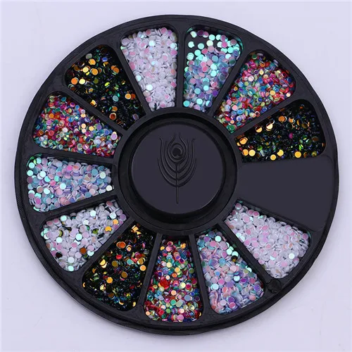 Pattern 14 1 коробка, опаловые Стразы для ногтей, плоский низ, крестик, Подсолнух, снежинка, лист, цепочка, бусины, сделай сам, маникюр, дизайн ногтей, украшение в колесах - Цвет: Pattern 14