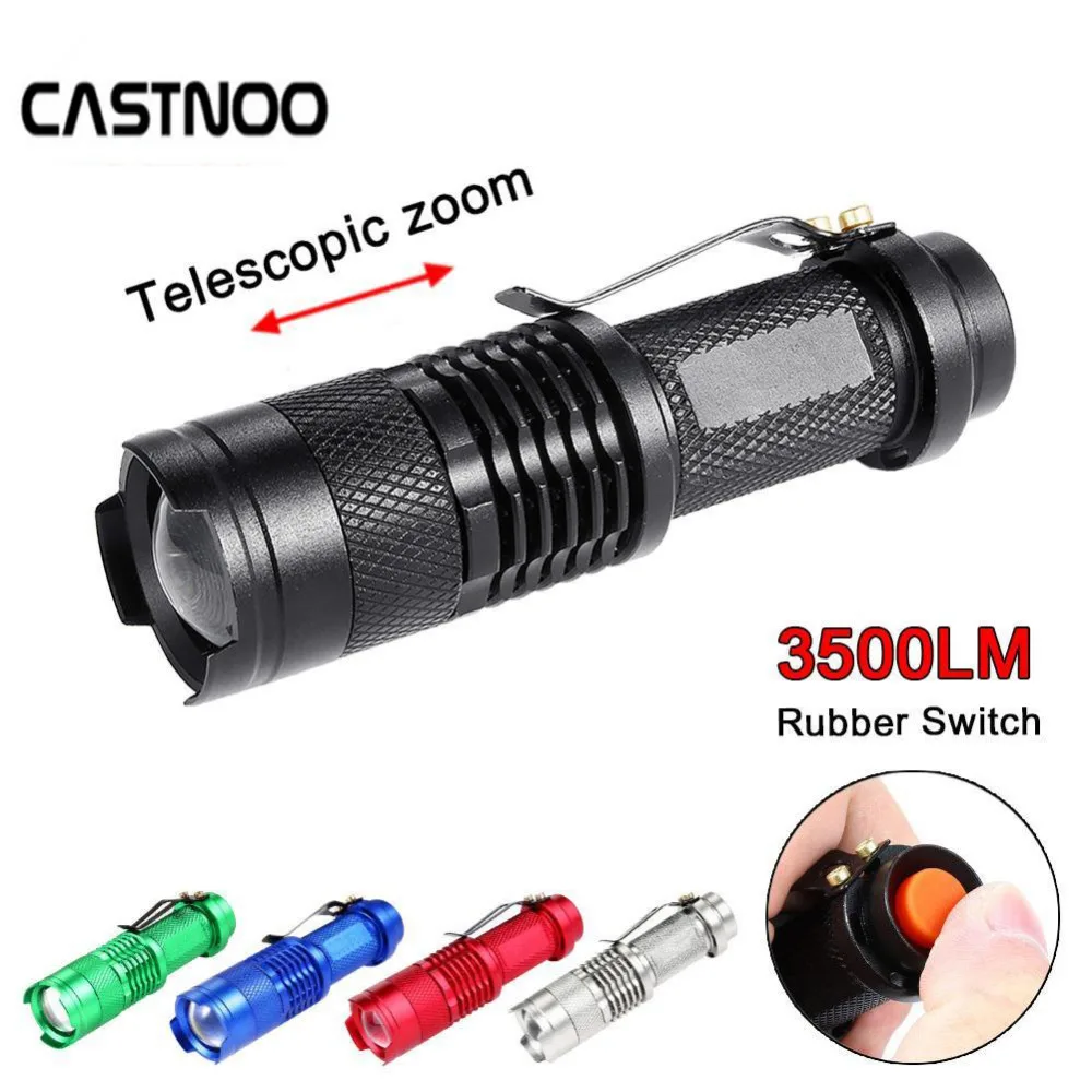 CASTNOO портативный светодиодный фонарик с зумом 7 Вт 2000лм Lanterna LED 3 режима AA 14500
