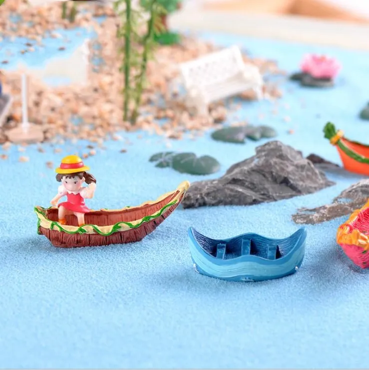 5 шт. 3d смолы лодка дом Фея Сад украшение дома мини ремесло Ландшафтный Декор