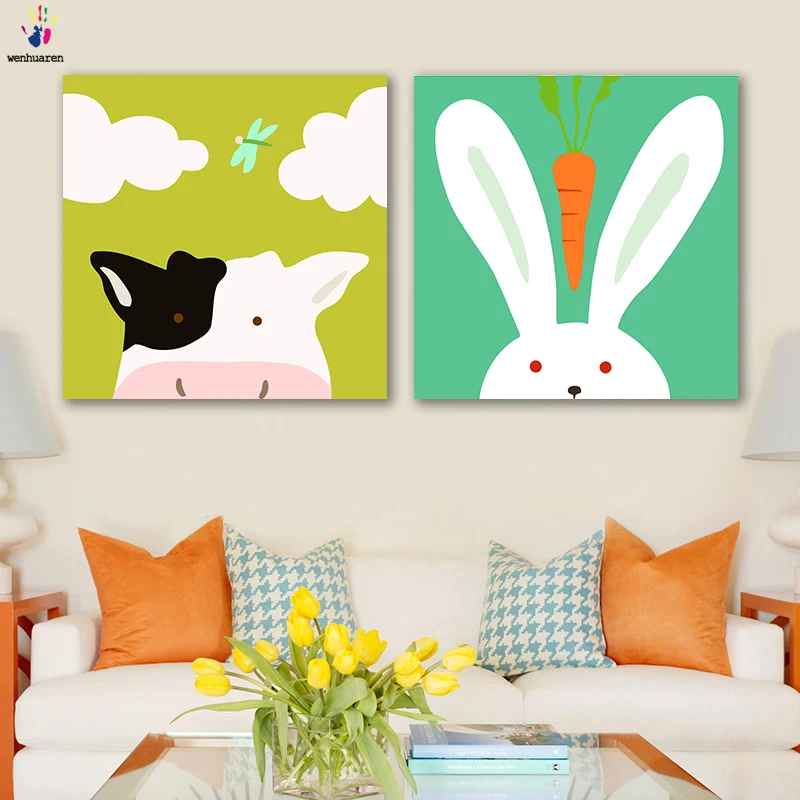 DIY colorings pictures by numbers with colors Simple animal illustration picture drawing painting framed Home | Дом и сад