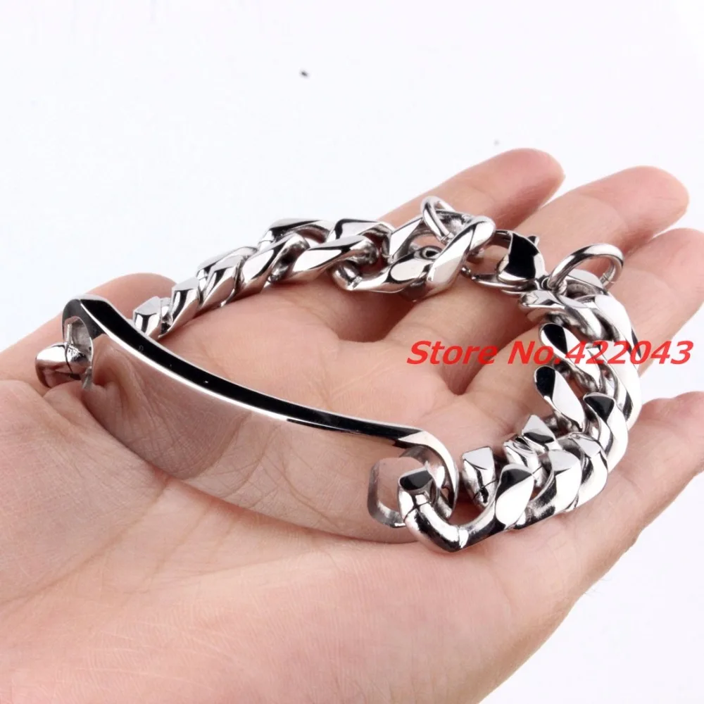 Браслет из кубинской панцирной цепи для мальчиков ювелирное изделие нержавеющей