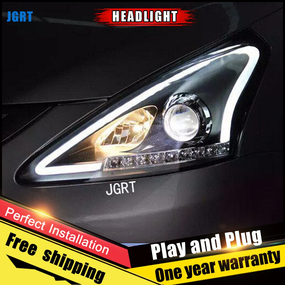Автомобильные фары светодиодные для Nissan Tiida 2012-2014 светодиодный ные линзы DRL