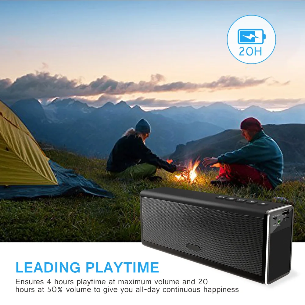 Беспроводная Bluetooth колонка HENZIN 20 вт супер бас HIFI стерео TF карта AUX громкая связь