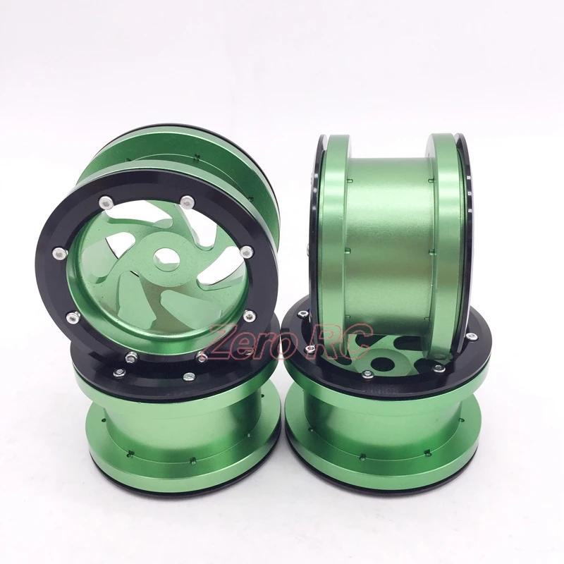 1/10 RC ROCK TRUCK AXIAL WRAITH Cyclone ALUMINUM 2 &quotдюймовые колесные диски Beadlock (зеленый) набор из 4|rim