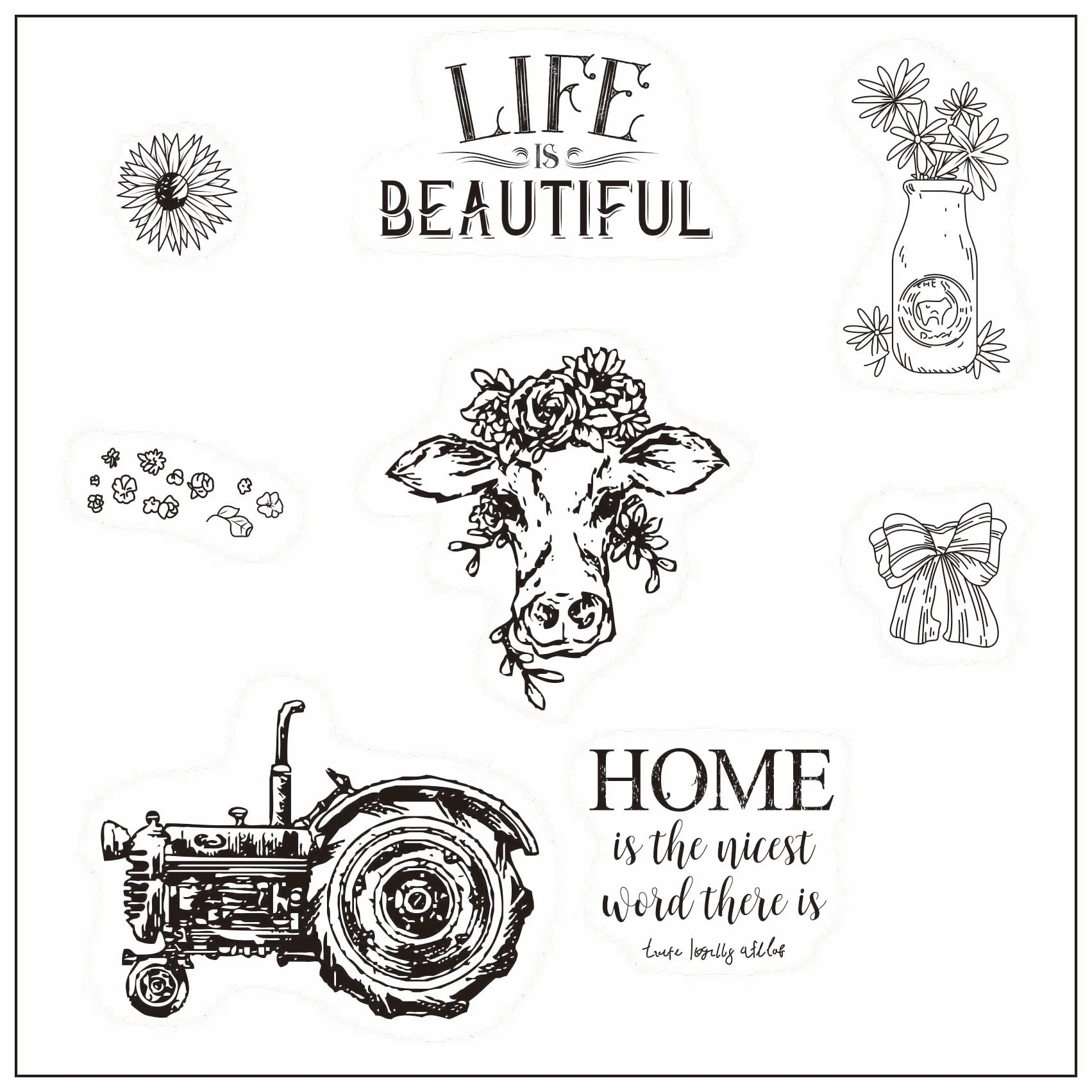 Прозрачный штамп Life is beautiful для скрапбукинга сделай сам/изготовления