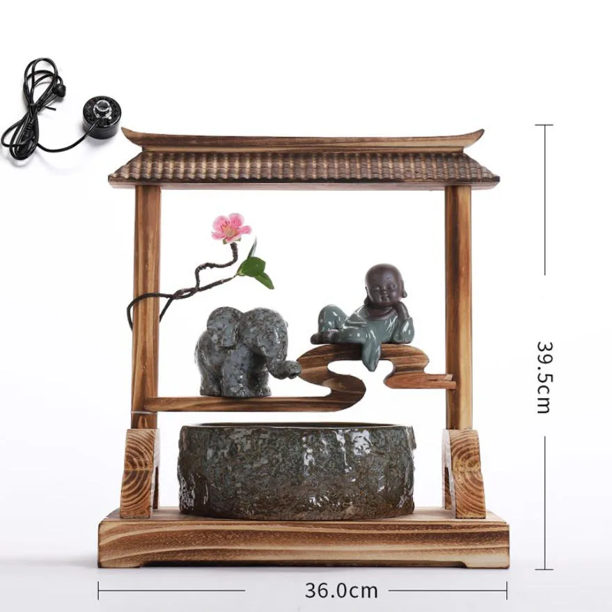 110-240 В Zen фонтан с проточной водой Lucky Feng Shui маленький монах украшение для рабочего