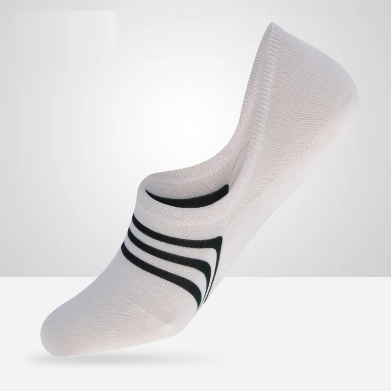

5Pairs Men cotton Invisible Socks Spring Summer Casual Non-slip Silicone Boat Sock Male Shallow Mouth ankle Socks striped sox