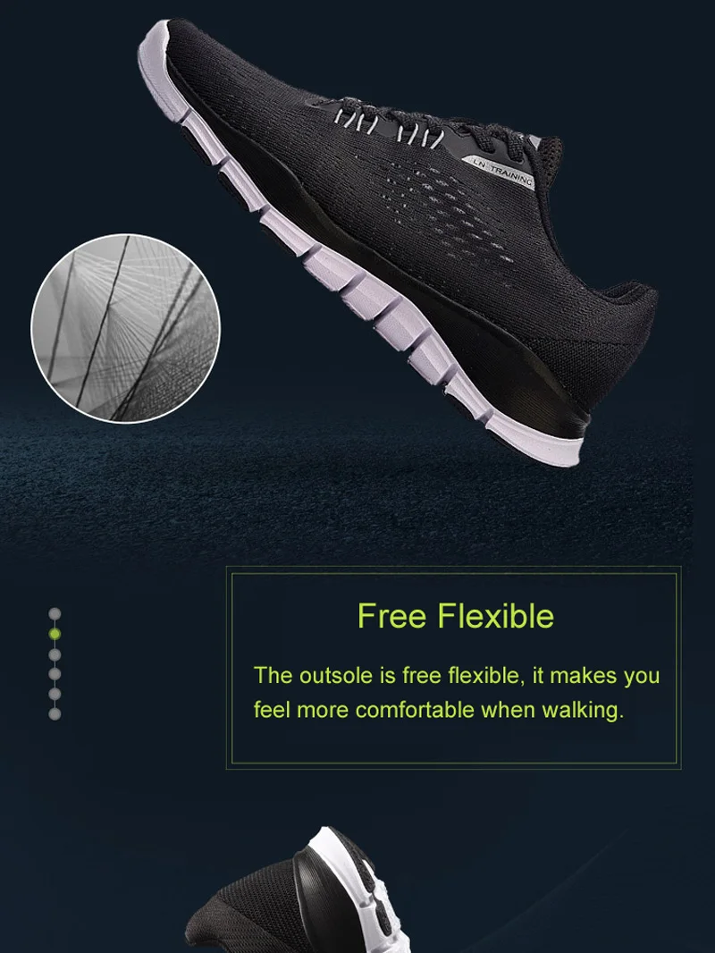 Li-Ning/Женская обувь для супер тренировок; дышащая обувь; свободные гибкие кроссовки с подкладкой; спортивная обувь для фитнеса; AFHN022 YXX034