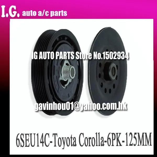 6seu14c AC сцепление для Toyota Corolla Авто ac Компрессор сцепления 12 В ремень паз 6PK внешний диаметр 125 мм подшипник: 355212