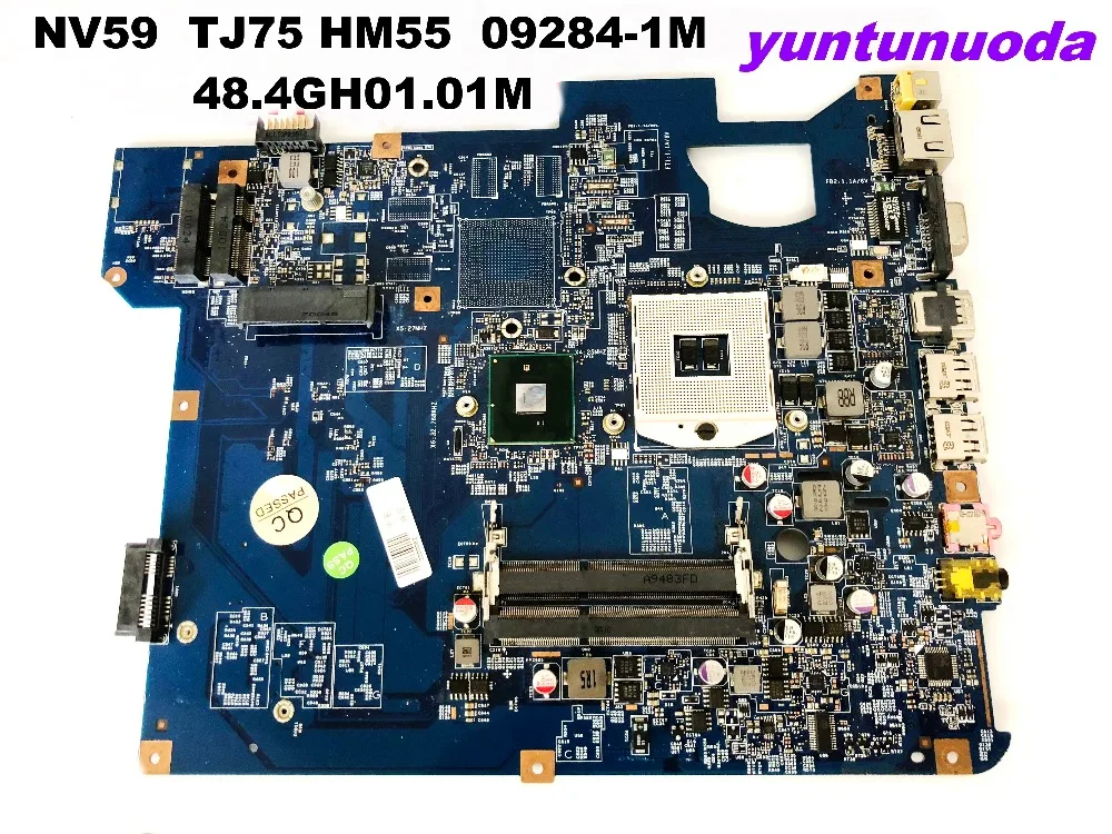 Оригинальная материнская плата для ноутбука ACER NV59 TJ75 HM55 09284 1M 48 4gh01.01m