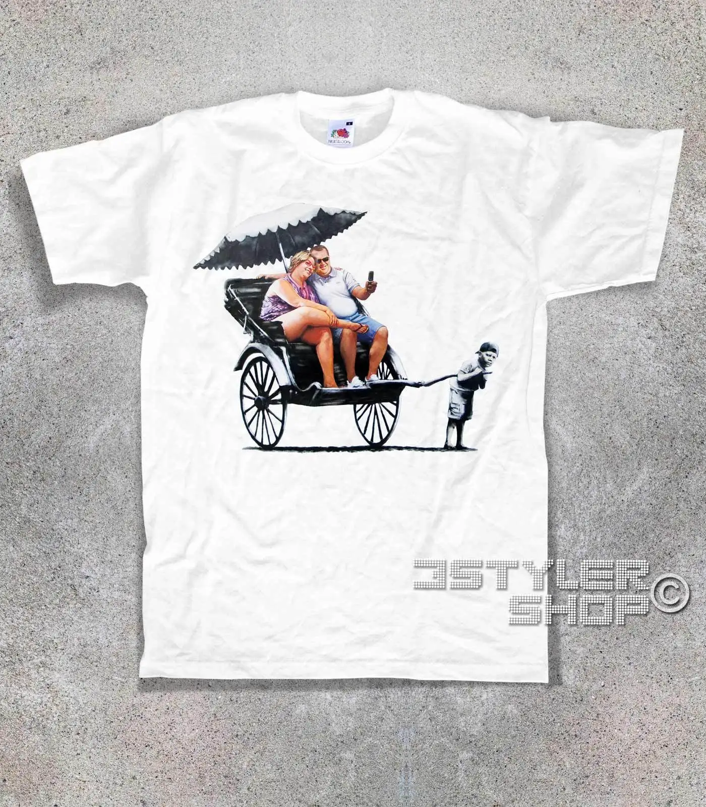 Футболка BANKSY Rickshaw rampage' turismo Explosion street art London New York|Мужские футболки| |