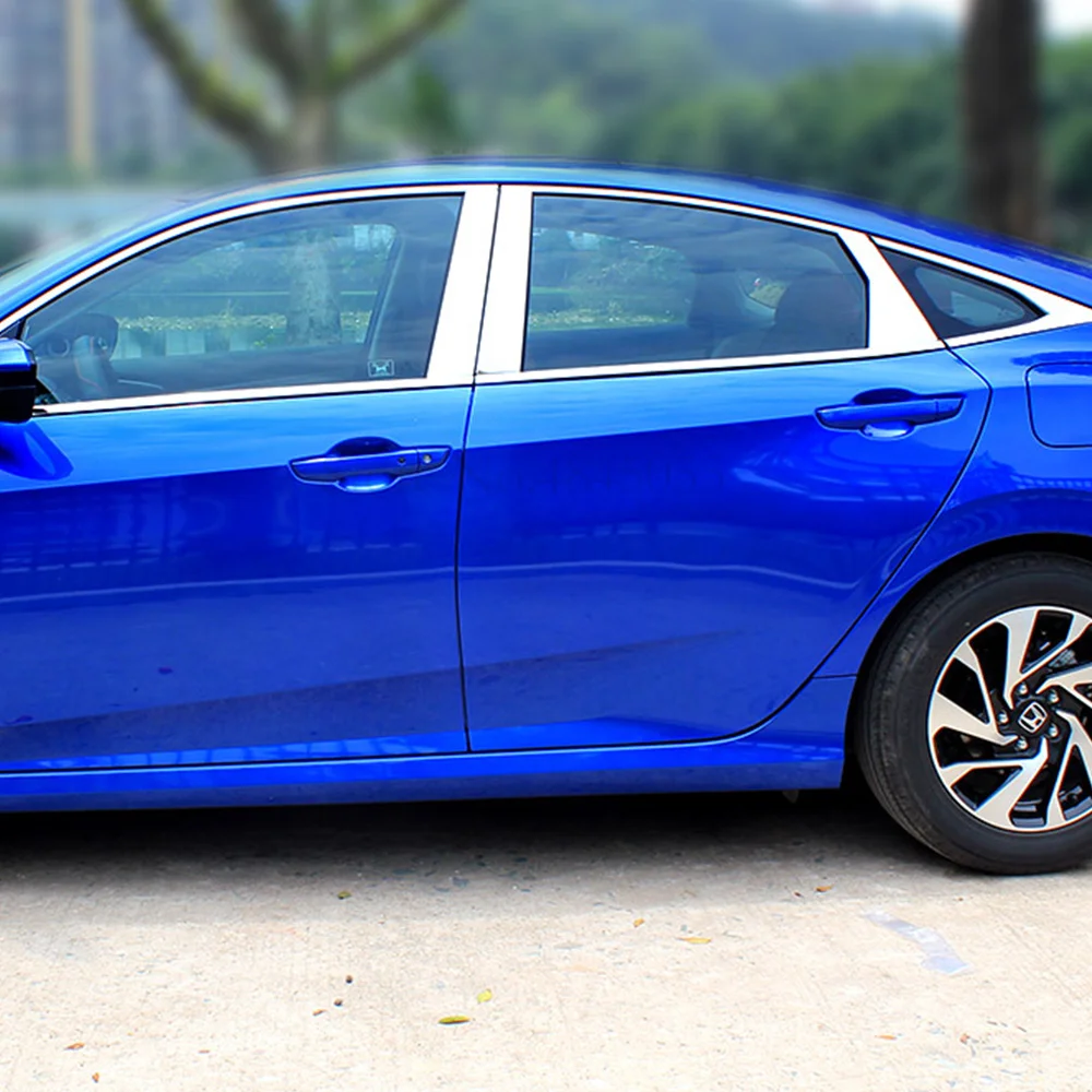 Для Honda Civic 2016 2017 2018 Оконные Планки из нержавеющей стали центральный столб B + C