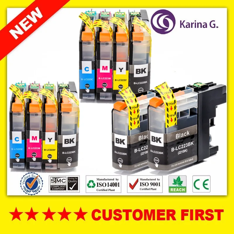 Совместимый с Brother LC223 чернильный картридж для Brtoher DCP-J562DW/J4120DW/MFC-J480DW/J680DW/J880DW/J4620DW/J5720DW/J5320DW