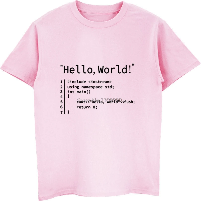 Футболка мужская с коротким рукавом Hello World модная тенниска из хлопка