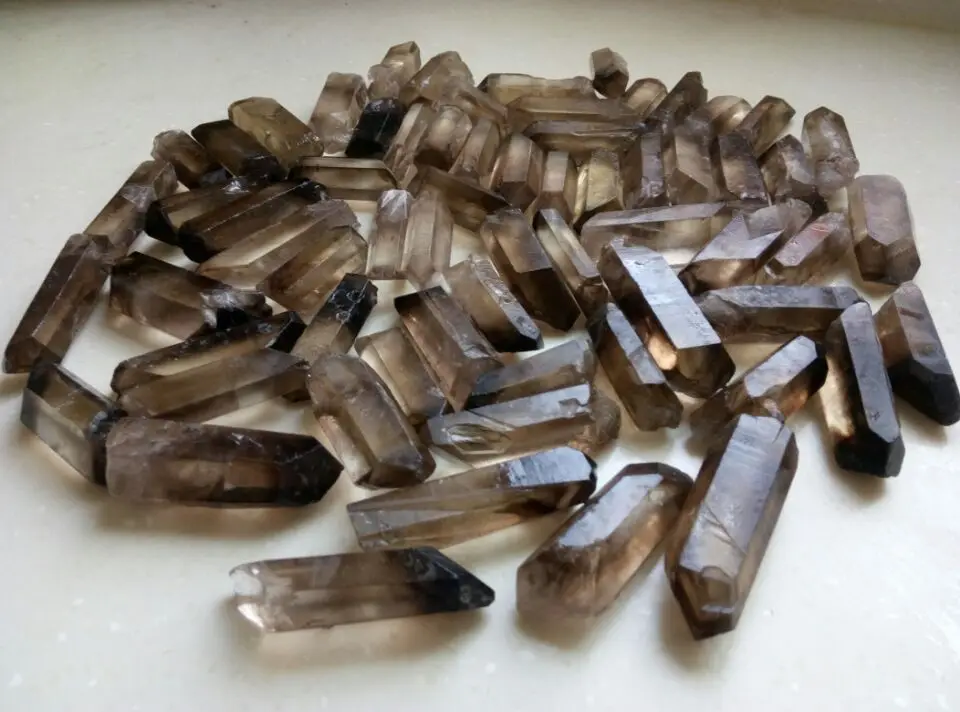 Натуральный дымчатый Lemurian Seed Quartz точечный образец 1/4 фунта|Камни| |