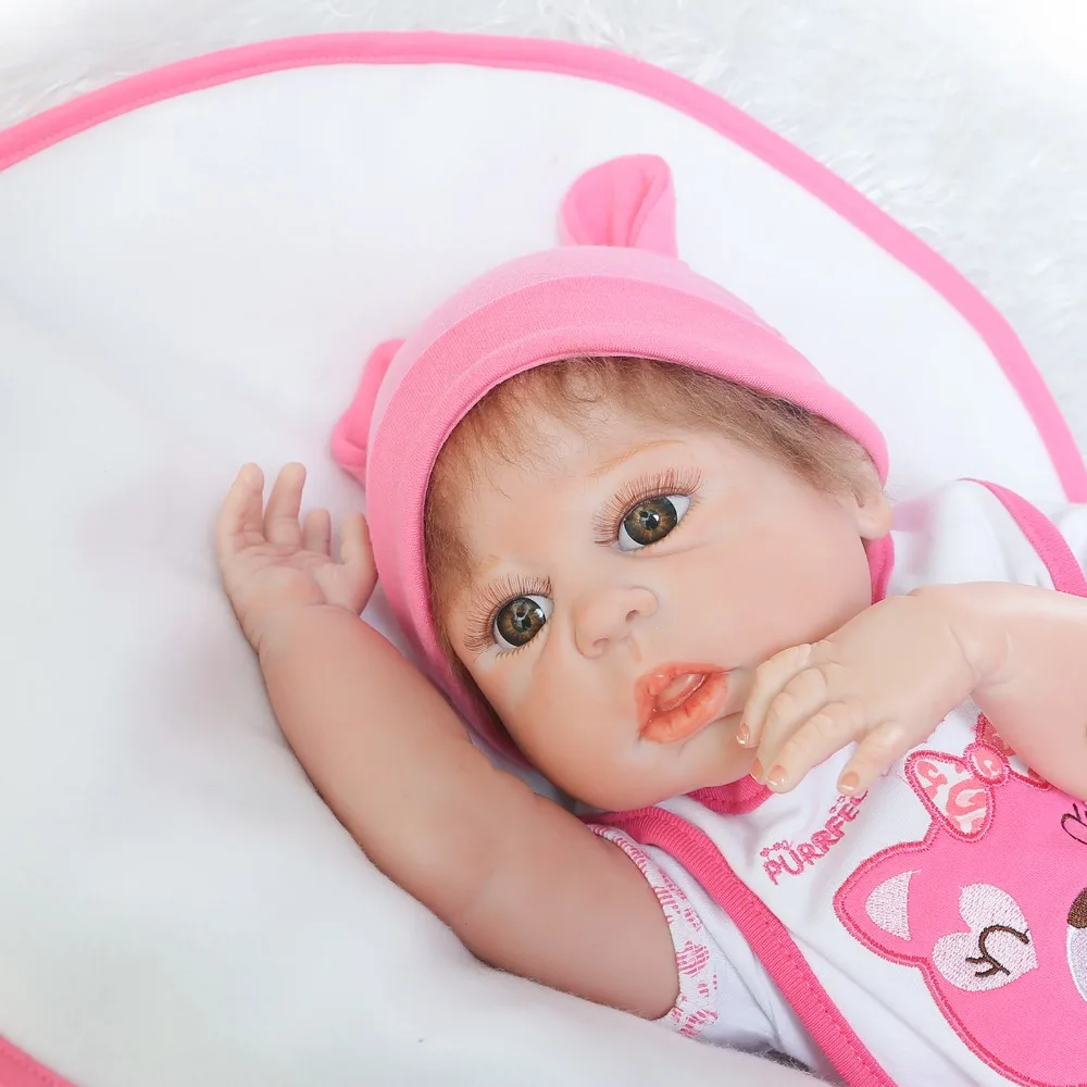 DollMai 23 &quotbebes возрожденная менина completa силикон для новорожденных девочек куклы