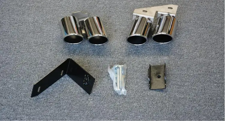 Exhaust ABS 4 выхода заднего бампера Диффузор с выхлопными наконечниками для Audi A4 S4 B8.5 2013 3 вида стилей - Color: Exhaust