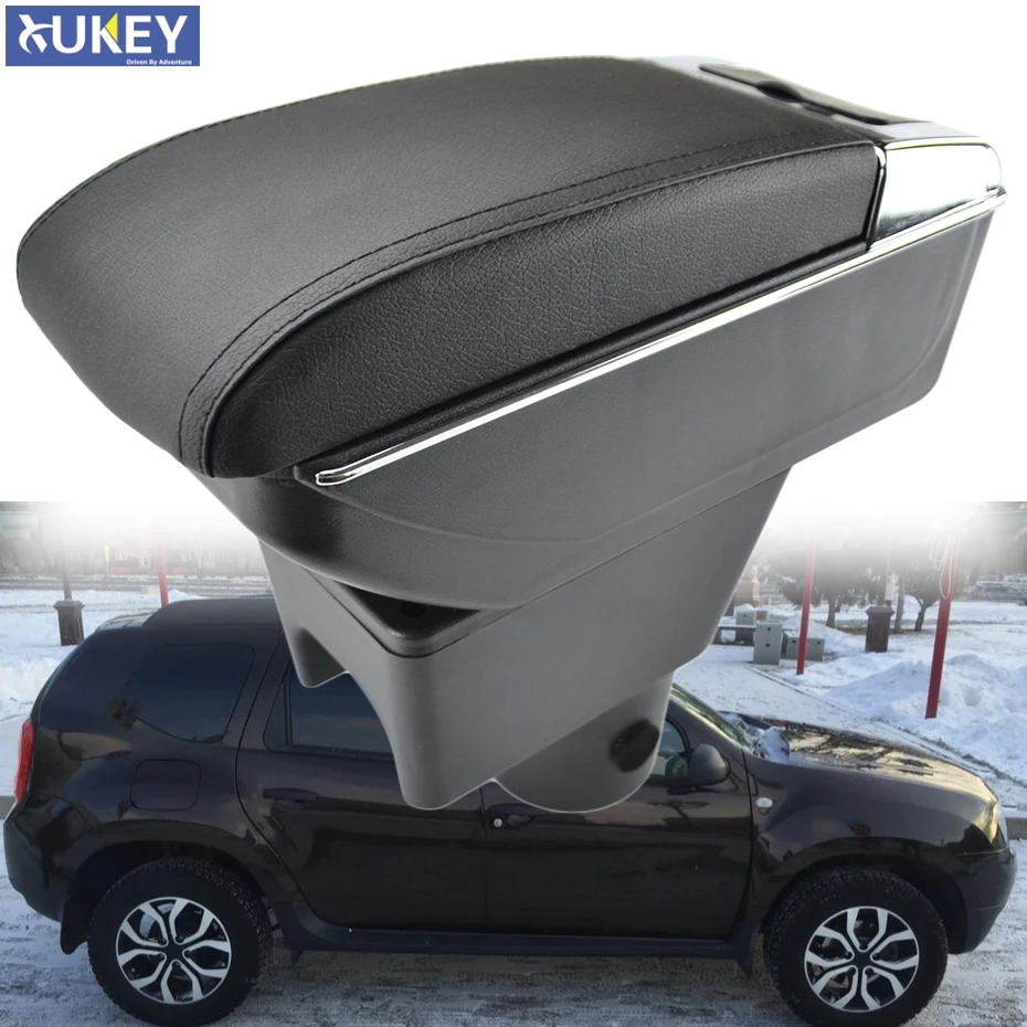 

Armrest For Renault Dacia Duster I 2010 - 2015 Arm Rest Dual Layer Storage Box Decoration Car Styling 2013 2014