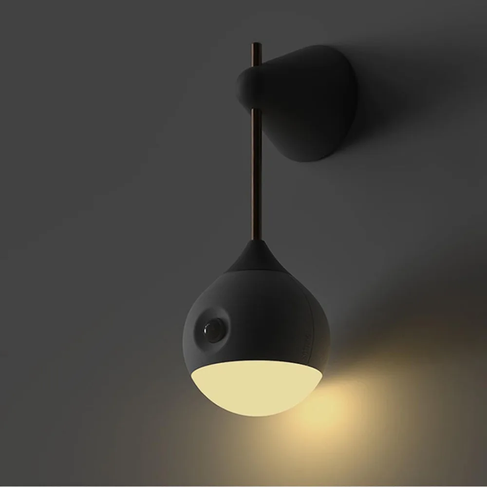 100% Brand New High Quality USB Night Light Corridor Bathroom Bedroom Intelligent Body Sensor Bedside Lamp Drop Shipping | Лампы и