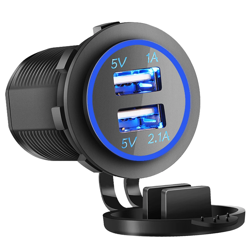 12 V-24 V Автомобильный USB Зарядное устройство 3.1A для мото Авто Грузовик ATV Лодка светодиодный светильник с двумя разъемами USB для больных Зарядное устройство Мощность адаптер розетки Мощность