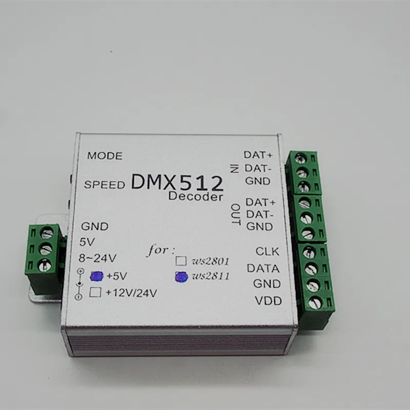 Лучшая цена 1 шт. WS2811 DC5V ws2812b DMX512 светодиодный RGB контроллер dmx512 декодер|Контролеры