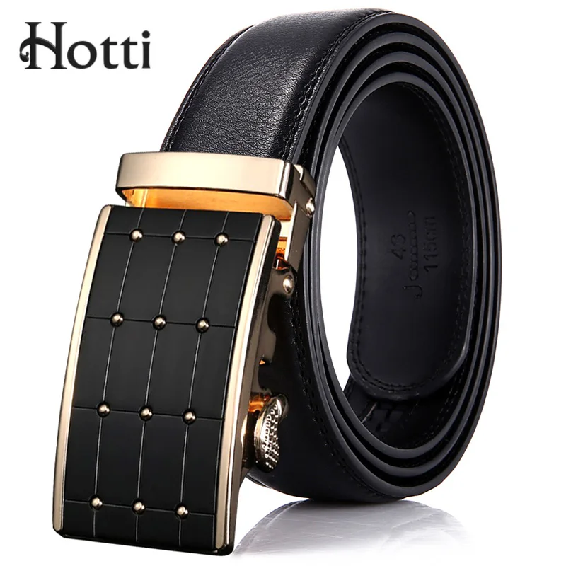 [Hotti] Брендовые мужские ремни из натуральной кожи модные с автоматической пряжкой