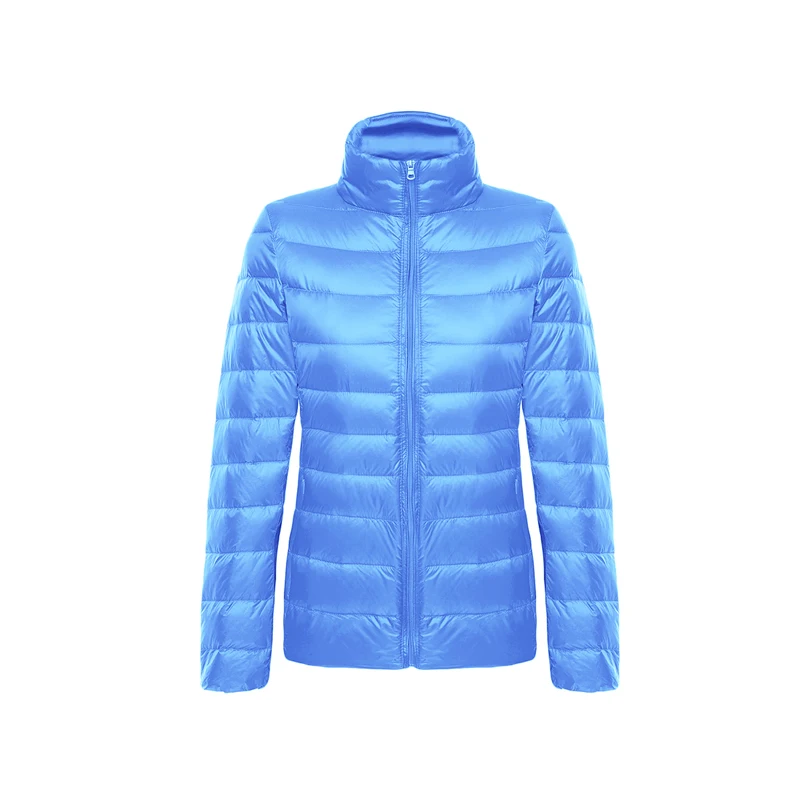 sky blue Зимний, Женский 90%, утином куртка пуховик тонкий, теплый, портативный, пуховик педжаки женские - Цвет: sky blue