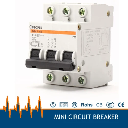 DZ47 63 10A AC380v 3 фазный автоматический выключатель мини переключатель MCB|circuit breaker|3 phase breaker10a circuit breaker |
