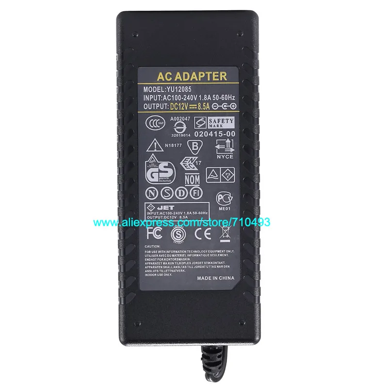 AC 100 240 В в DC 12 8.5A источник питания 8A адаптер для светодиодной ленты ЖК монитор с