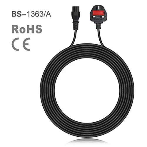 Штепсельная вилка Великобритании кабель питания 1 5 м/5 футов 3 Зубцов для