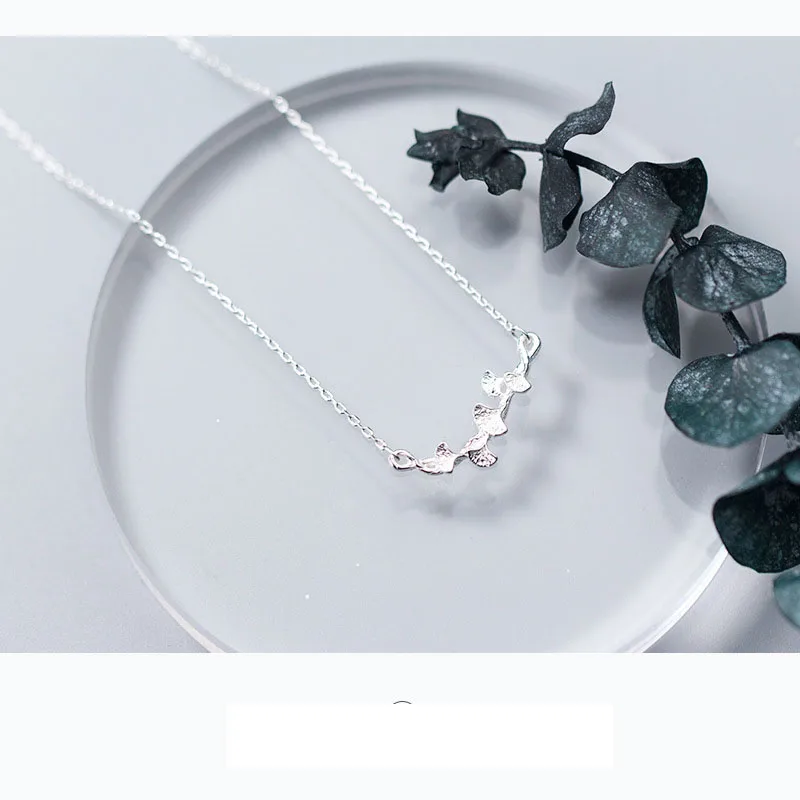 TOYOOSKY ожерелье из стерлингового серебра S925 пробы женское с кулоном в виде листьев