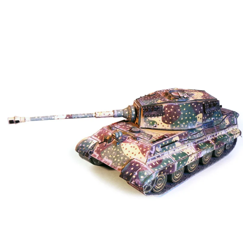 Tiger II Germany Tank 1:50 Tank DIY Paper Models Kids Toy Puzzle Game Assemble Hand Work