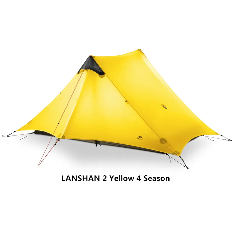 Yellow 2P 4 Season LanShan 2 3F UL GEAR 2 человека Открытый Сверхлегкий кемпинговый тент 3 сезона Профессиональный 15D Silnylon бескаркасная палатка 4 сезона - Цвет: Yellow 2P 4 Season