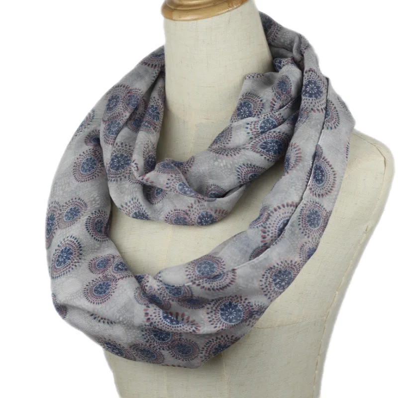 Женский шарф с кольцом модные женские мягкие цветочные шейные шарфы бабочкой