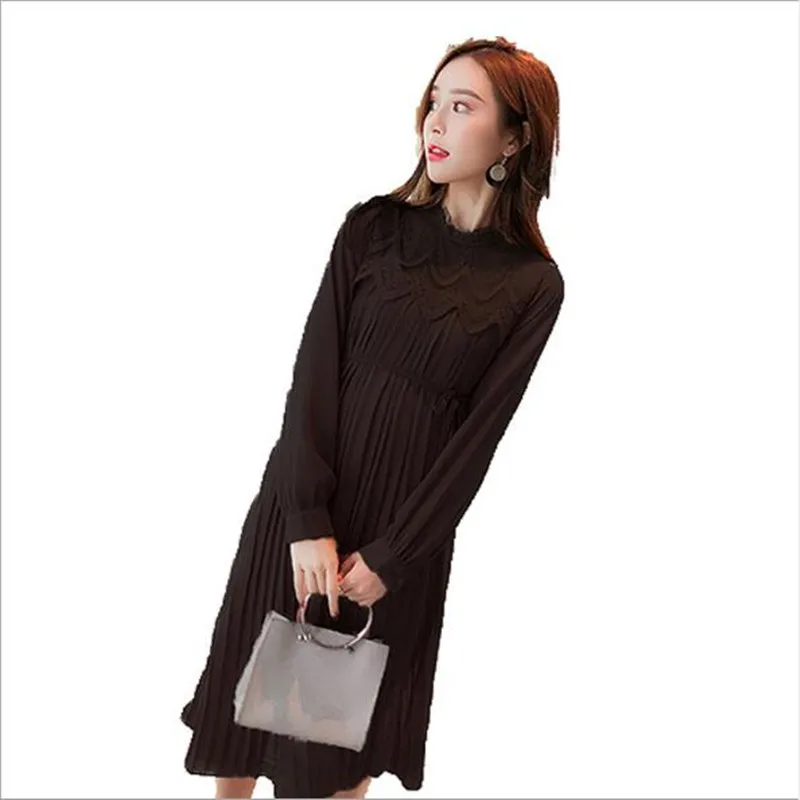 Высокое качество шифоновые платья Одежда для беременных женщин с длинным