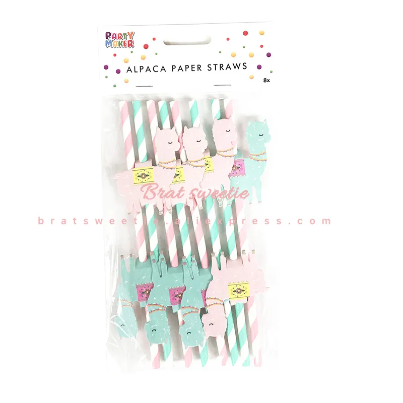 8 шт. Альпака ламы тематические праздничные Бумажные Соломенные посуда ильгама