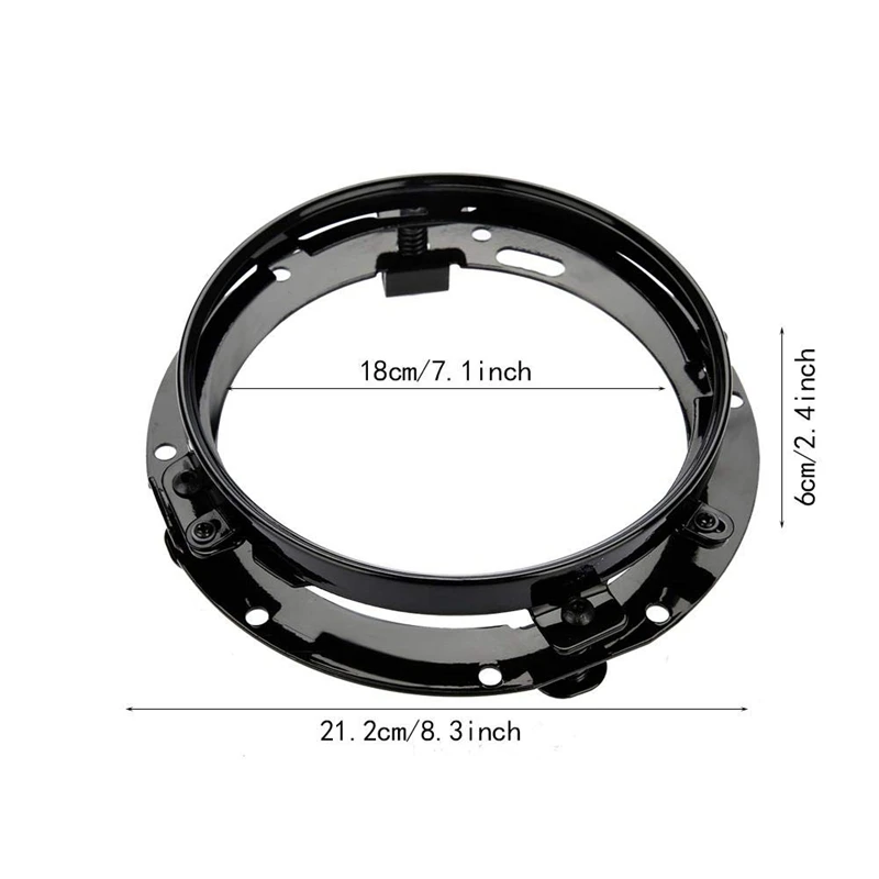 2Pcs Headlight Bracket for Jeep Wrangler 7 Inch Auto Car Mounting Aluminum Alloy Round Ring Bracket(Black) | Автомобили и