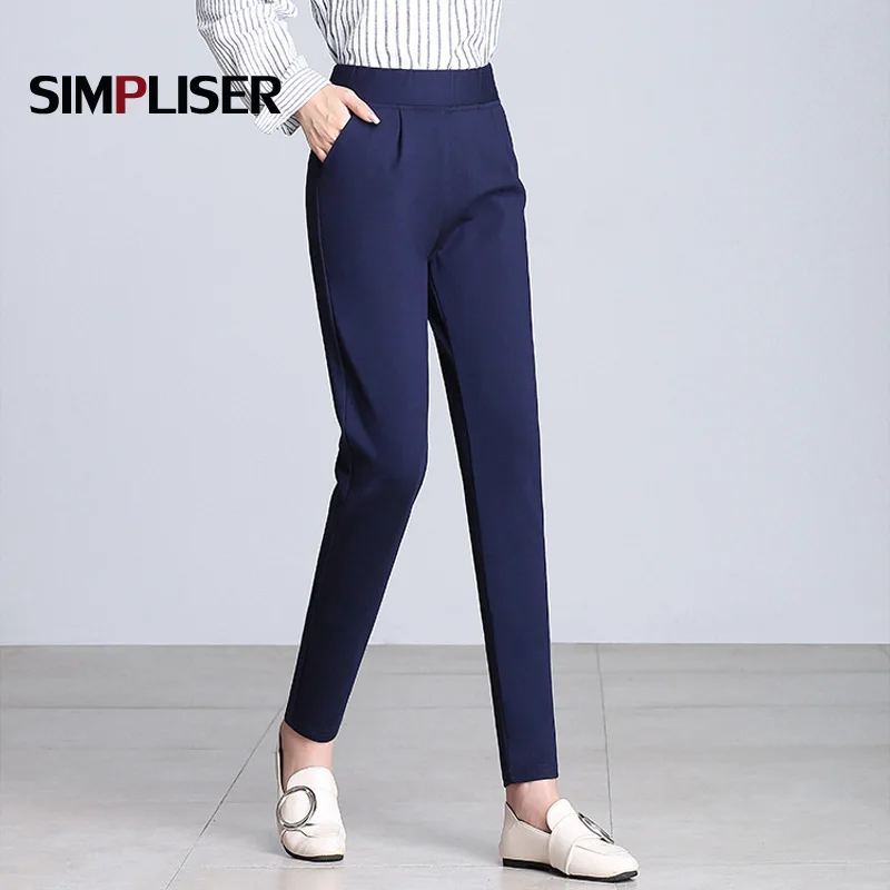 Женские шаровары 2018 черные красные синие женские повседневные свободные брюки с