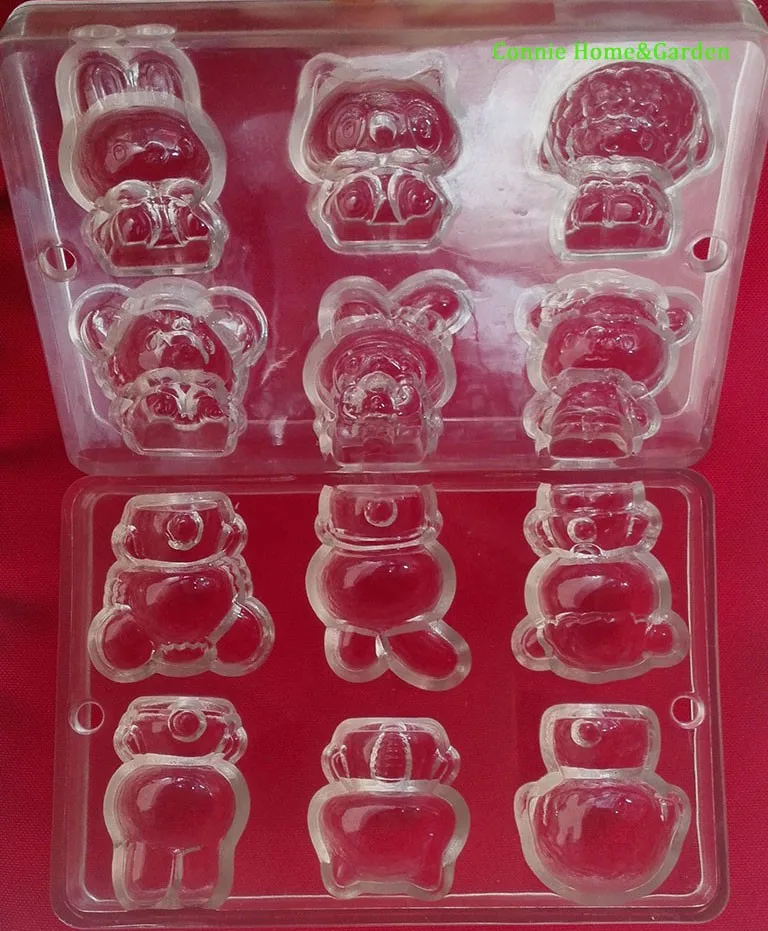 2 шт./компл. 3D DIY Рисунок «Hello Kitty» Мультипликация Поликарбонат PC шоколадные конфеты пресс-форм