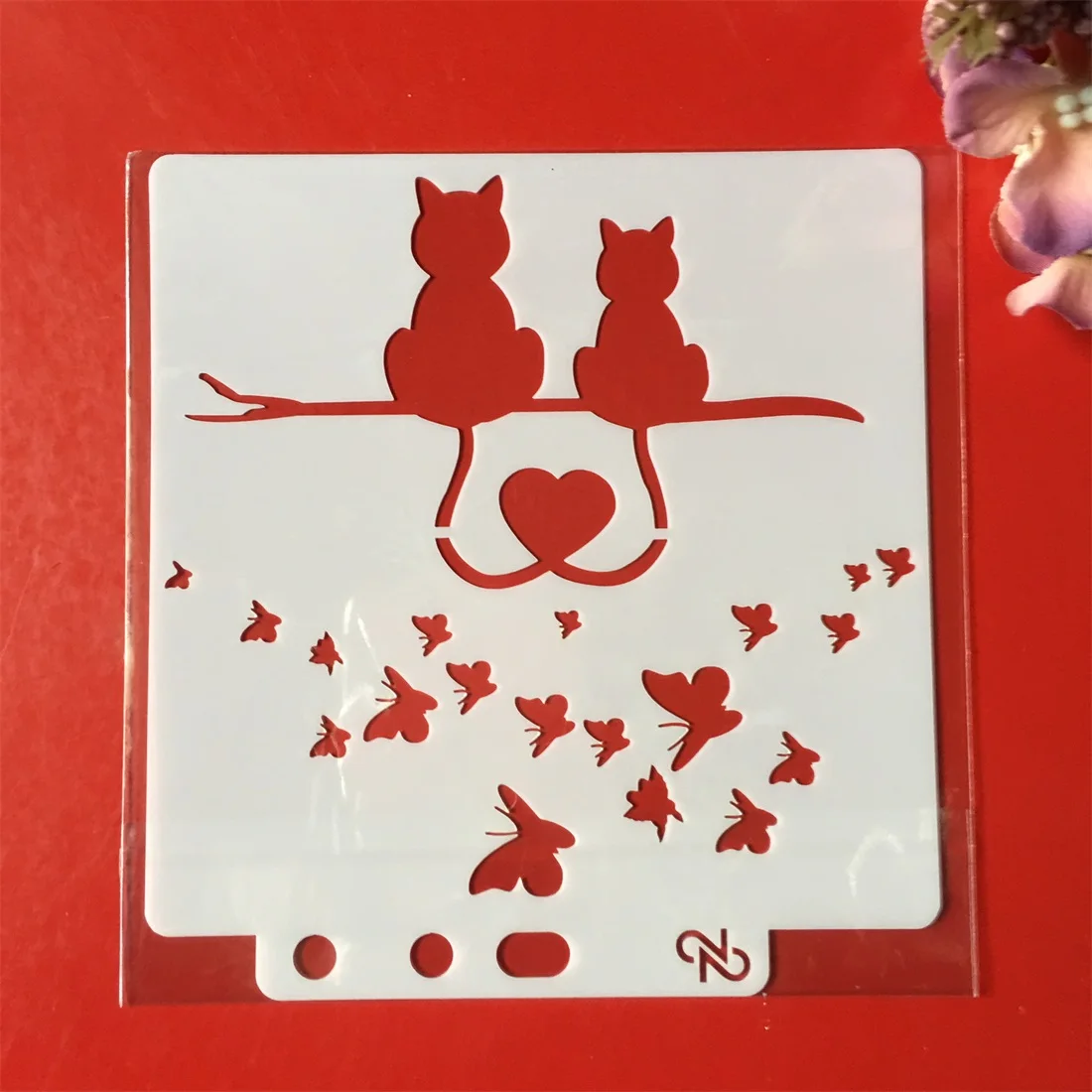 1 шт. 5 &quotLover Cat Heart DIY трафареты для наслоения настенная раскраска скрапбукинга