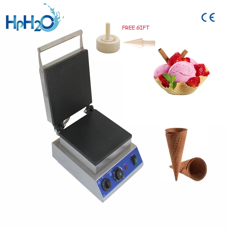 

Коммерческая антипригарная электрическая вафельная машина для мороженого, рифленая машина, скоростная машина для выпечки мороженого