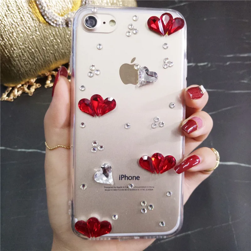 Шикарный милый чехол для телефона с 3D камнями и стразами Huawei P8 P9 P10 P20 P30 PLUS LiTE Mate10 20