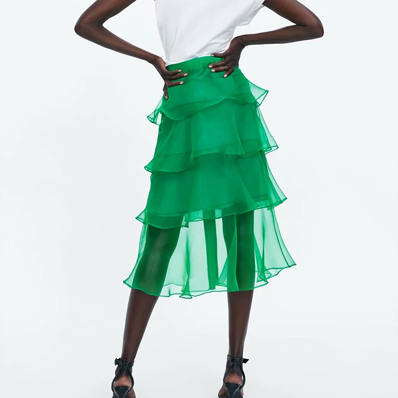 Heydress Женские Сексуальные Плиссированные сетчатые миди юбки винтажные