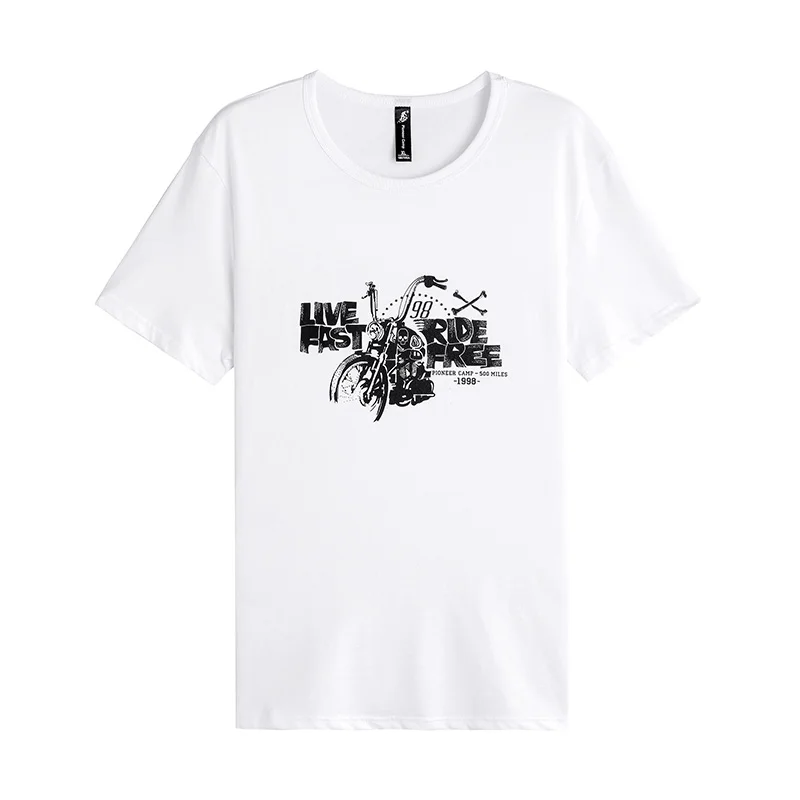ADT803008 white Пионерский лагерь, хлопок, Мужская футболка с умным принтом, футболки для мальчиков - Цвет: ADT803008 white