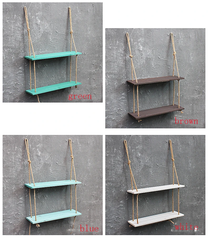 2 ярусная винтажная настенная полка из французских веревок|shelf wall|wall shelftiered shelves |