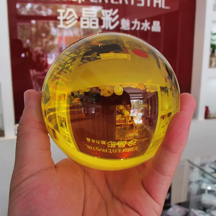 40 мм потрясающее ультра прозрачное желтое стекло КВАРЦЕВЫЙ хрустальный шар | Дом