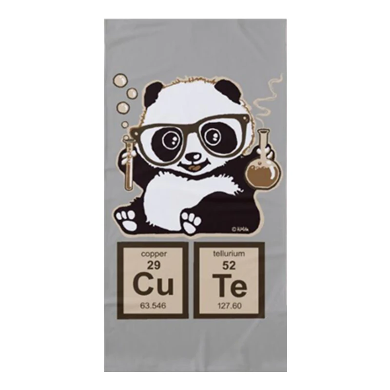 

Cute Funny Panda Travel Beach Towels Children Novelty Chemistry Panda Shower Bathroom Towel Microfiber Swim Pool Camp Nerd Gifts