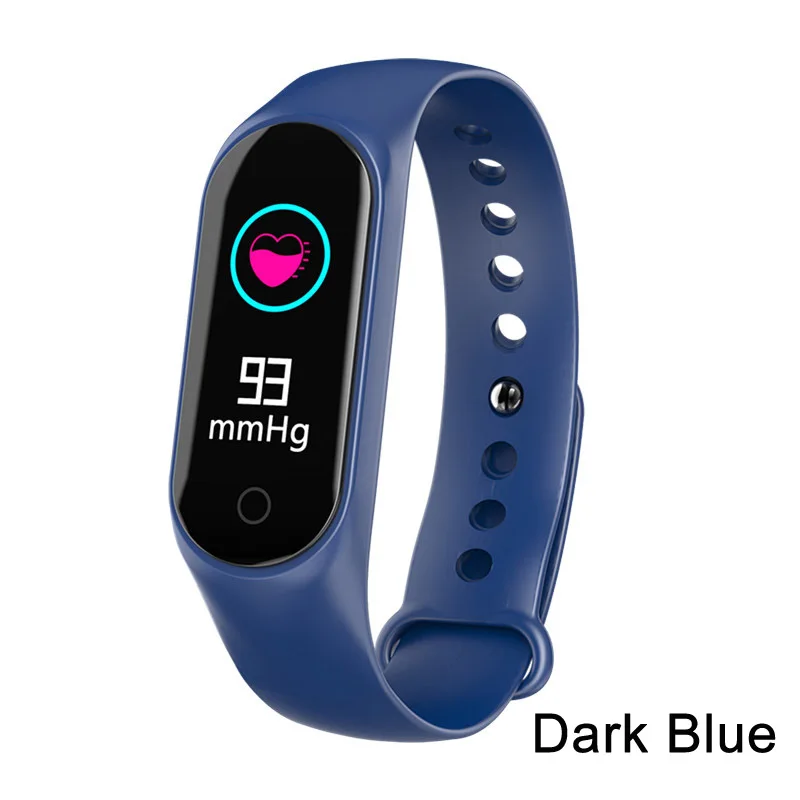 dark blue Смарт-браслет Greentiger M3S, измеритель артериального давления, пульсометр, умный браслет, фитнес-трекер, умный браслет для телефона на базе Android IOS - Цвет: dark blue