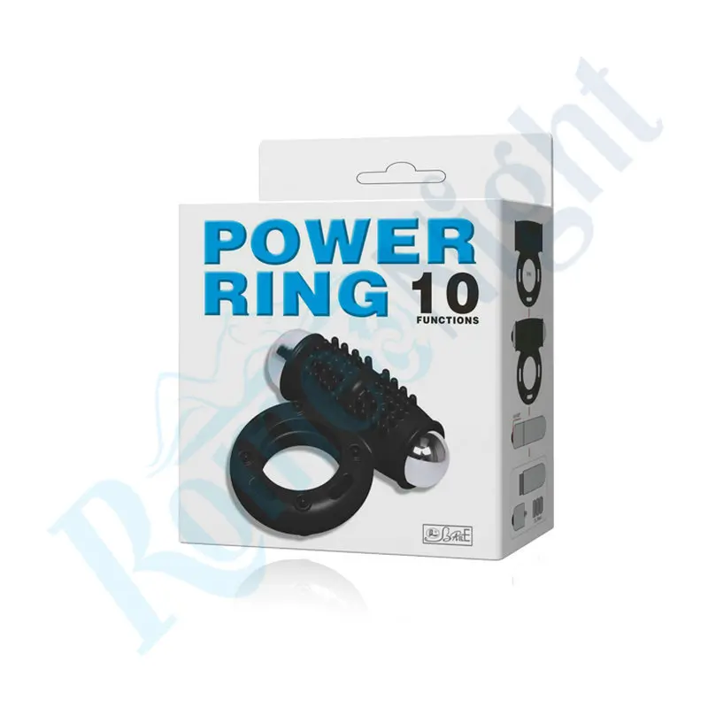 Baile Black Power Ring 10 Функция супер сильная вибрация водонепроницаемый клитор Stimuation