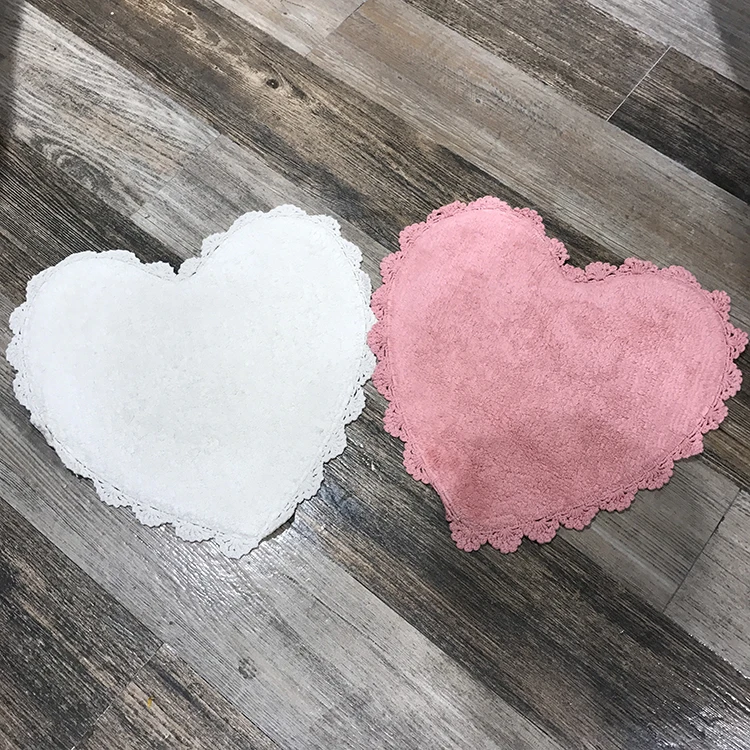 

2019 heart shape Water Absorption Rug Bathroom Mat Shaggy Memory Foam Bath Mat Washable Tapete Banheiro